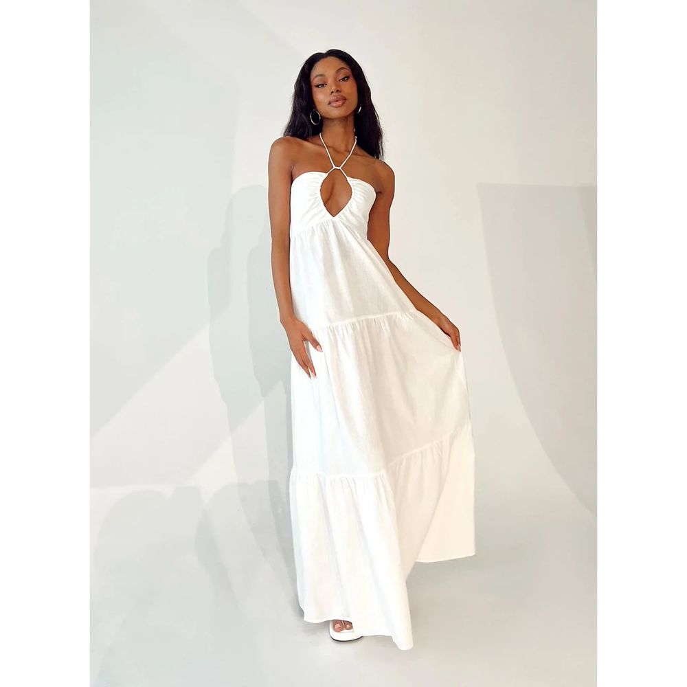 princess polly sz 0 LINCOLN MAXI DRESS WHITE